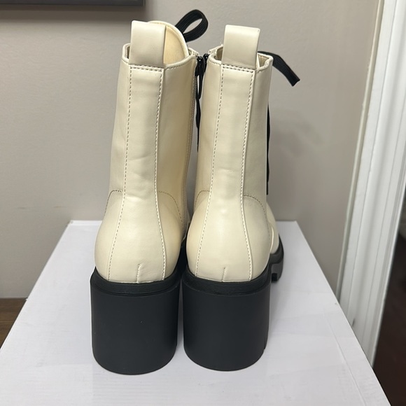 NEW Nine West White Combat Platform Boots - Picture 5 of 9